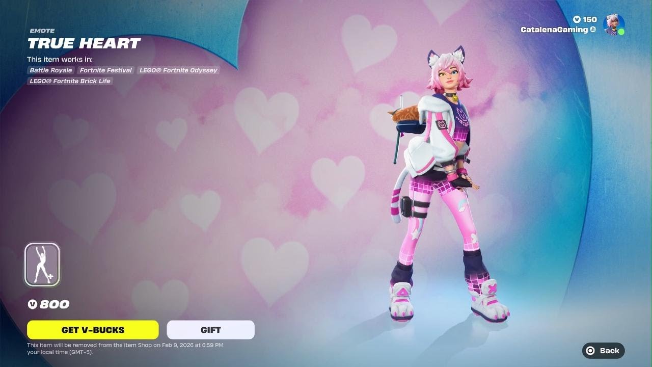 #fortniteemote True Heart #fortnite #catringlitch #fortniteskin