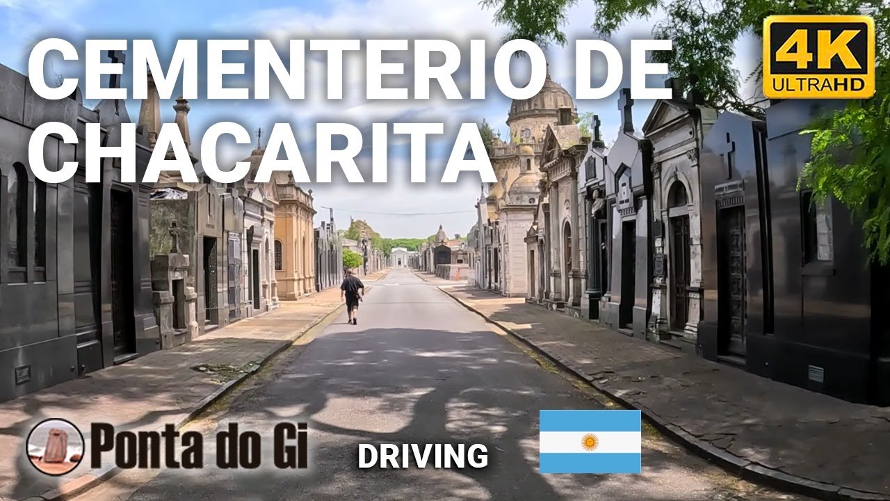 EL CEMENTERIO MAS GRANDE de ARGENTINA en BUENOS AIRES - CHACARITA en 4k #driving  2024 TOUR UHD