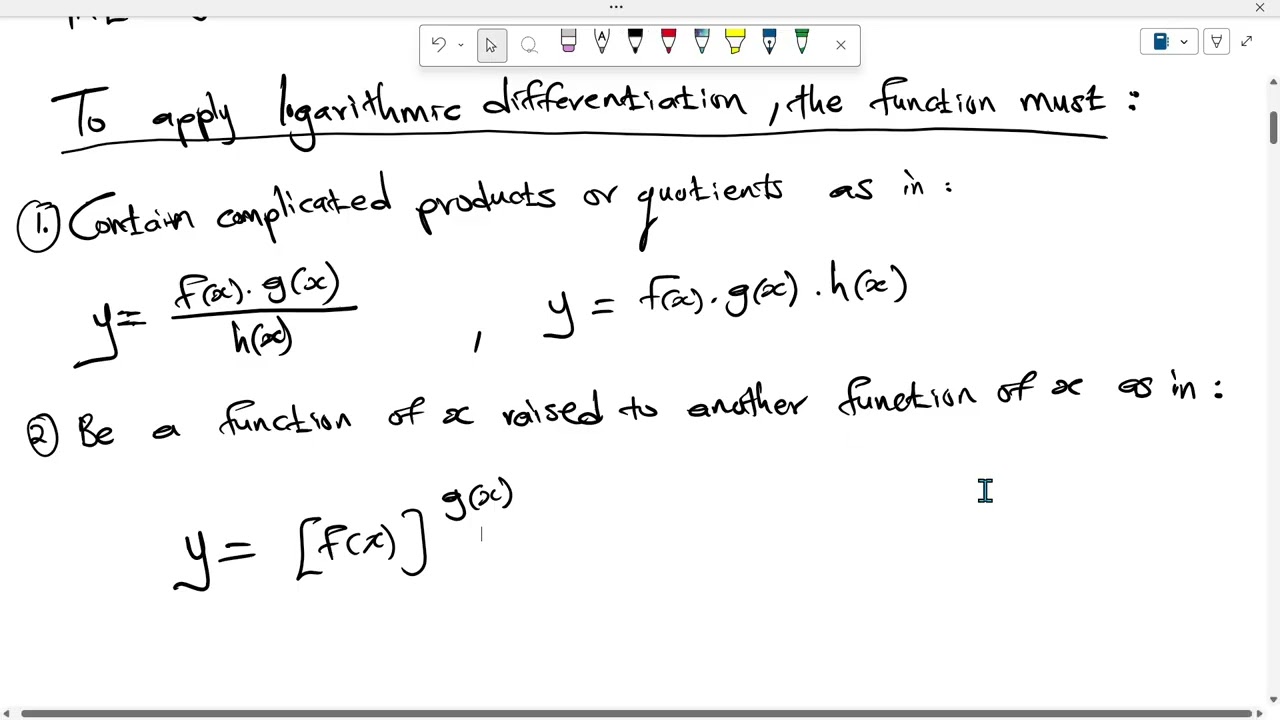 Activity 5   LOGARITHMIC DIFFERENTIATION