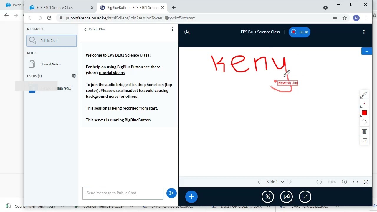 Using a WhiteBoard in BigBlueButton