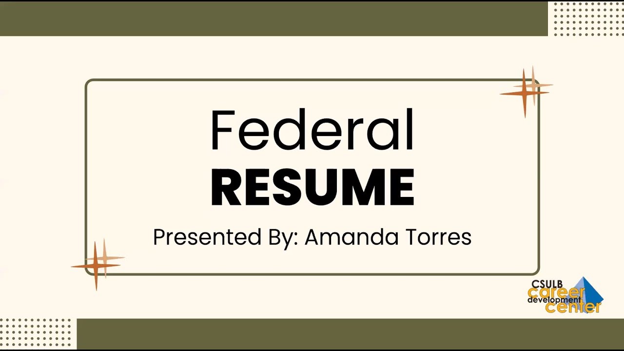 Federal Resume Workshop - March 1, 2023