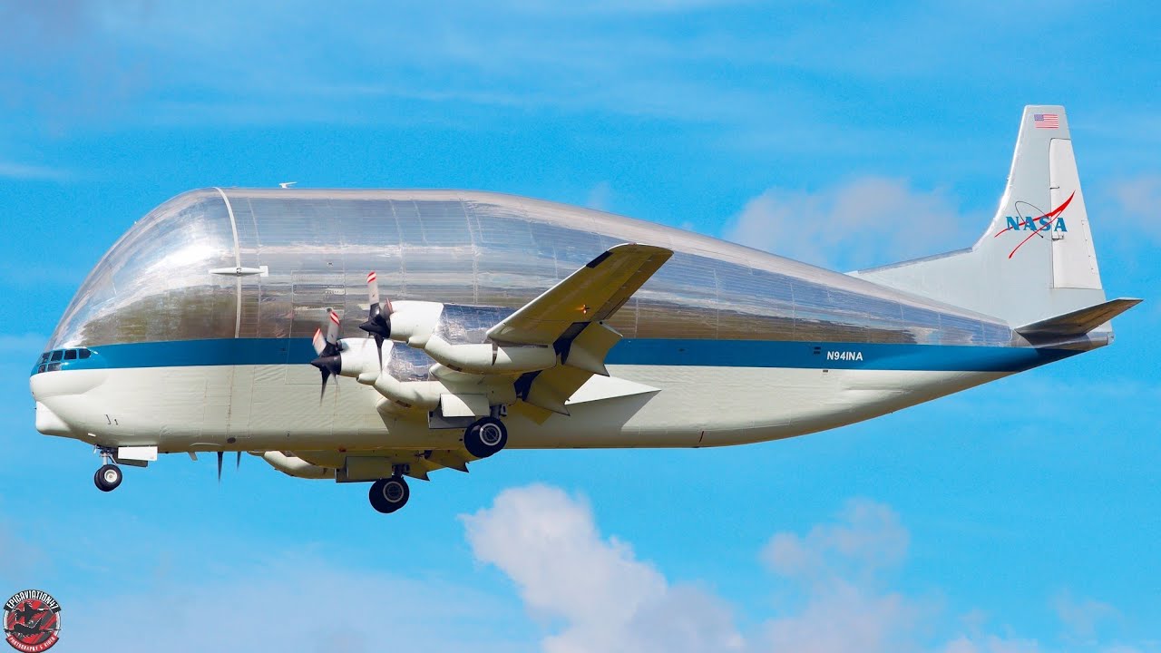 (4K)  Mega Rare  Nasa Super Guppy, Crew Training Flights @ Ellington tx #nasaplanes