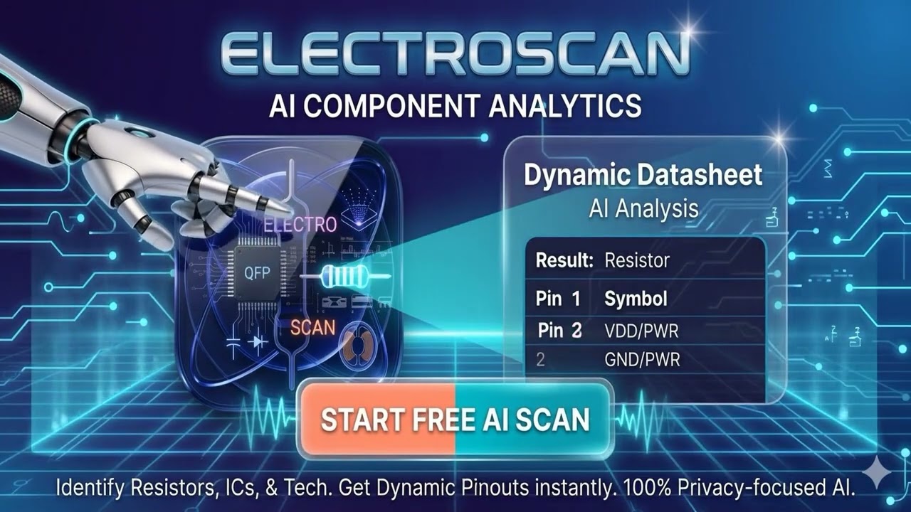 Identify Resistors & ICs via AI.Get Pinouts,Symbols Datasheets.Scan Transistors, buy electronic