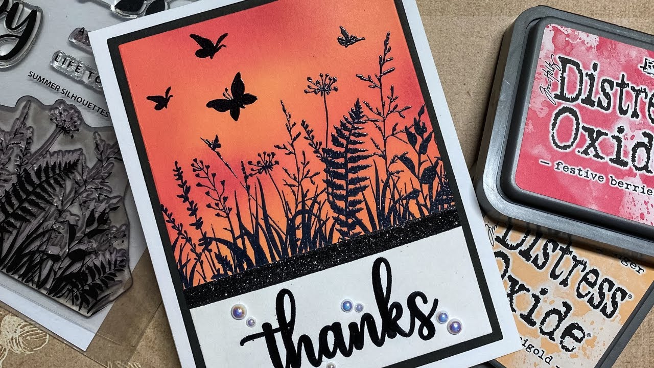 Autumn card using Summer Silhouettes Stamp Set- Gina K Designs