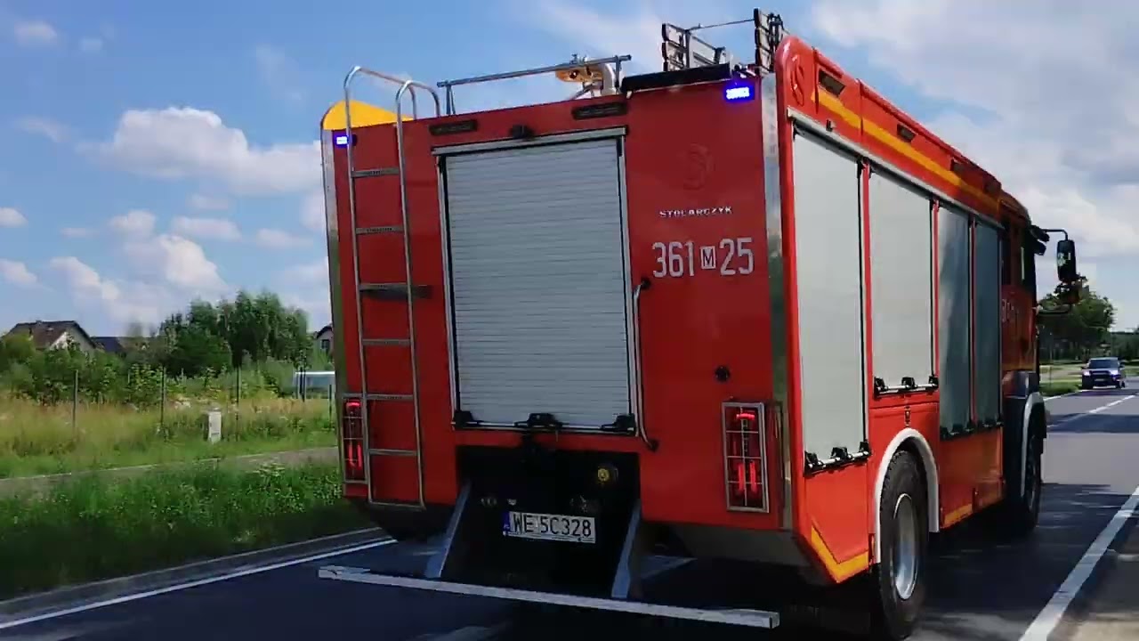 Przejazd alarmowy 361[M]25 do pożaru ścierniska w miejscowości Bromierz | JRG 1 Płock