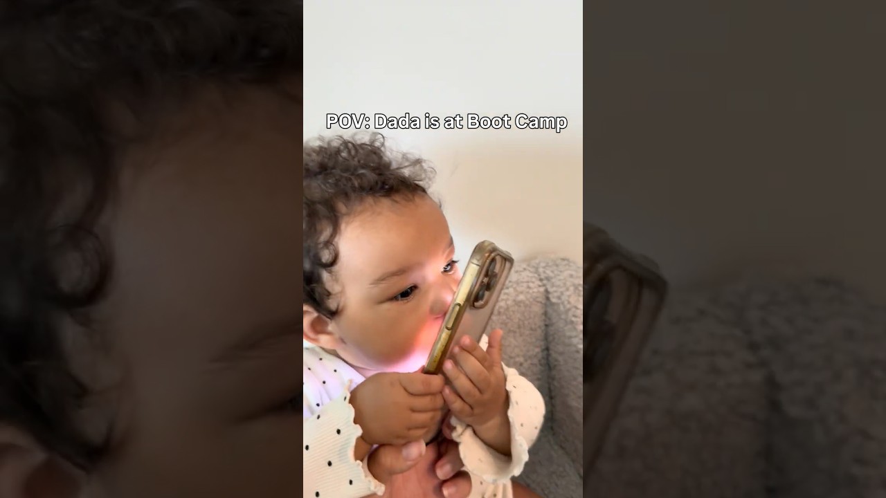 POV Dada is at Boot Camp. Baby girl missing Dada a little extra! #military #bootcamp #militarybrat
