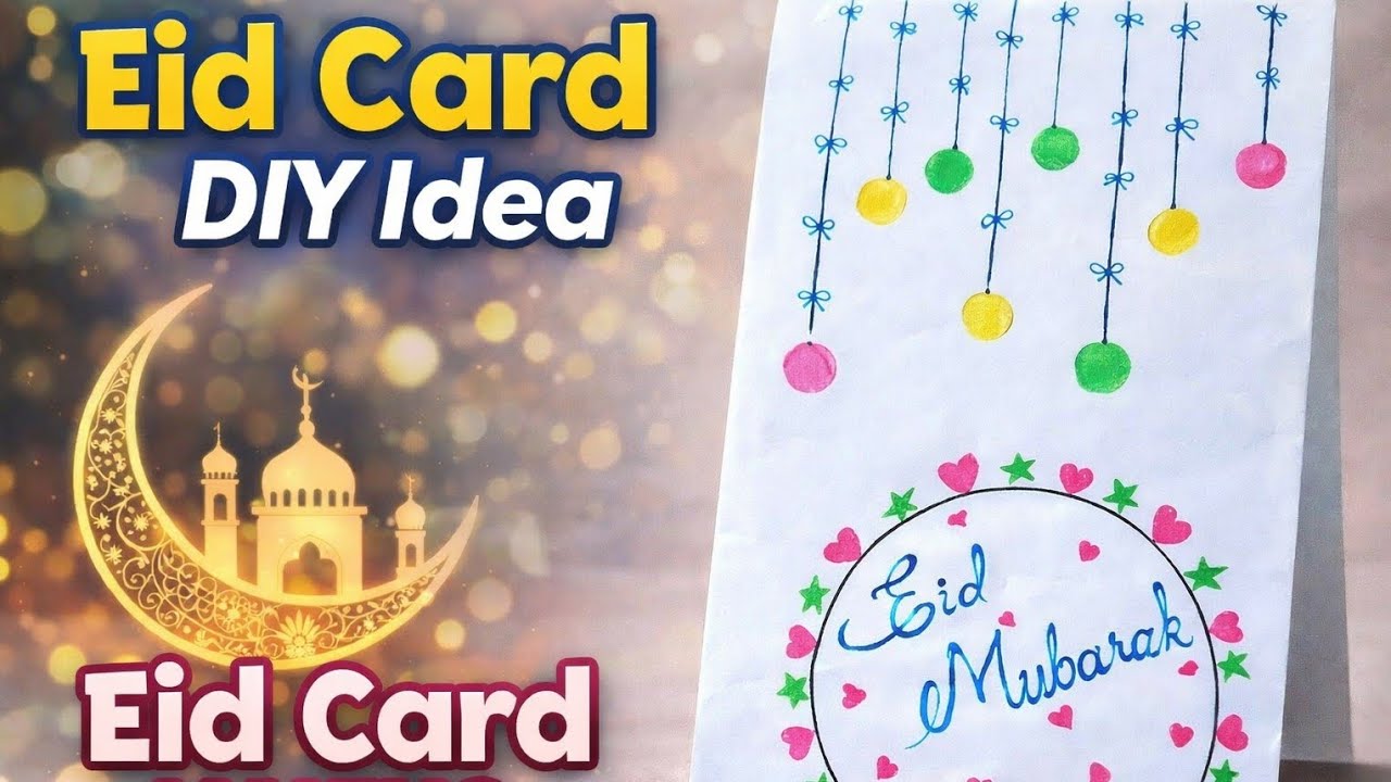 DIY Eid Card 🤩/Easy Card Making/ Homemade paper card idea 