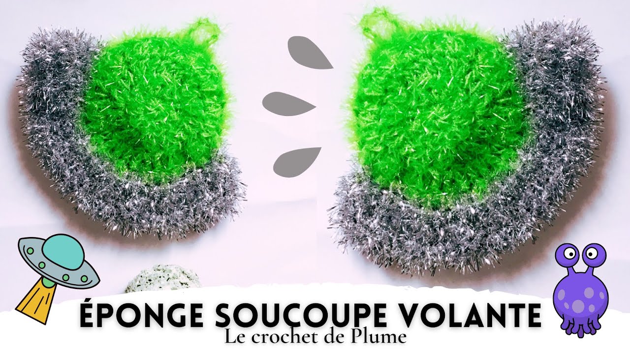 Comment faire une éponge au crochet Créative Bubble soucoupe volante - Tuto en français Explications