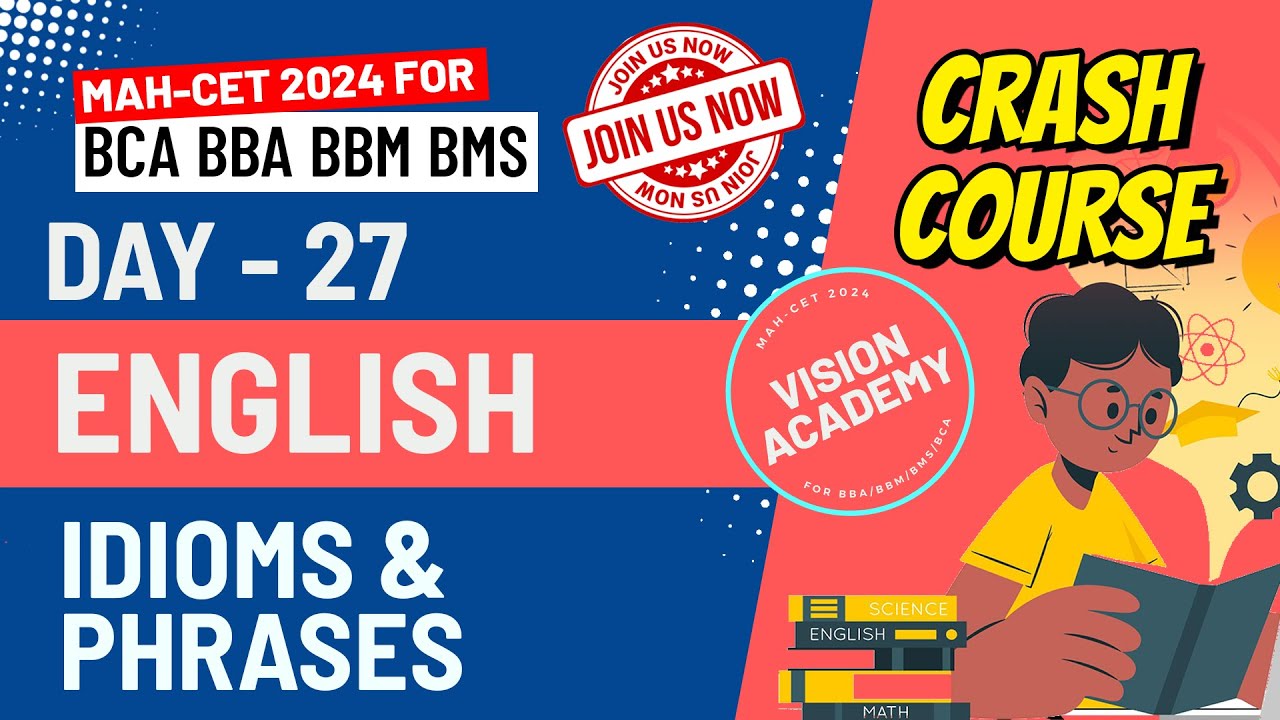 English Idioms and Phrases | Day 27 | MAH CET 2024 for BCA BBA BMS BBM 🚀 FREE Crash Course