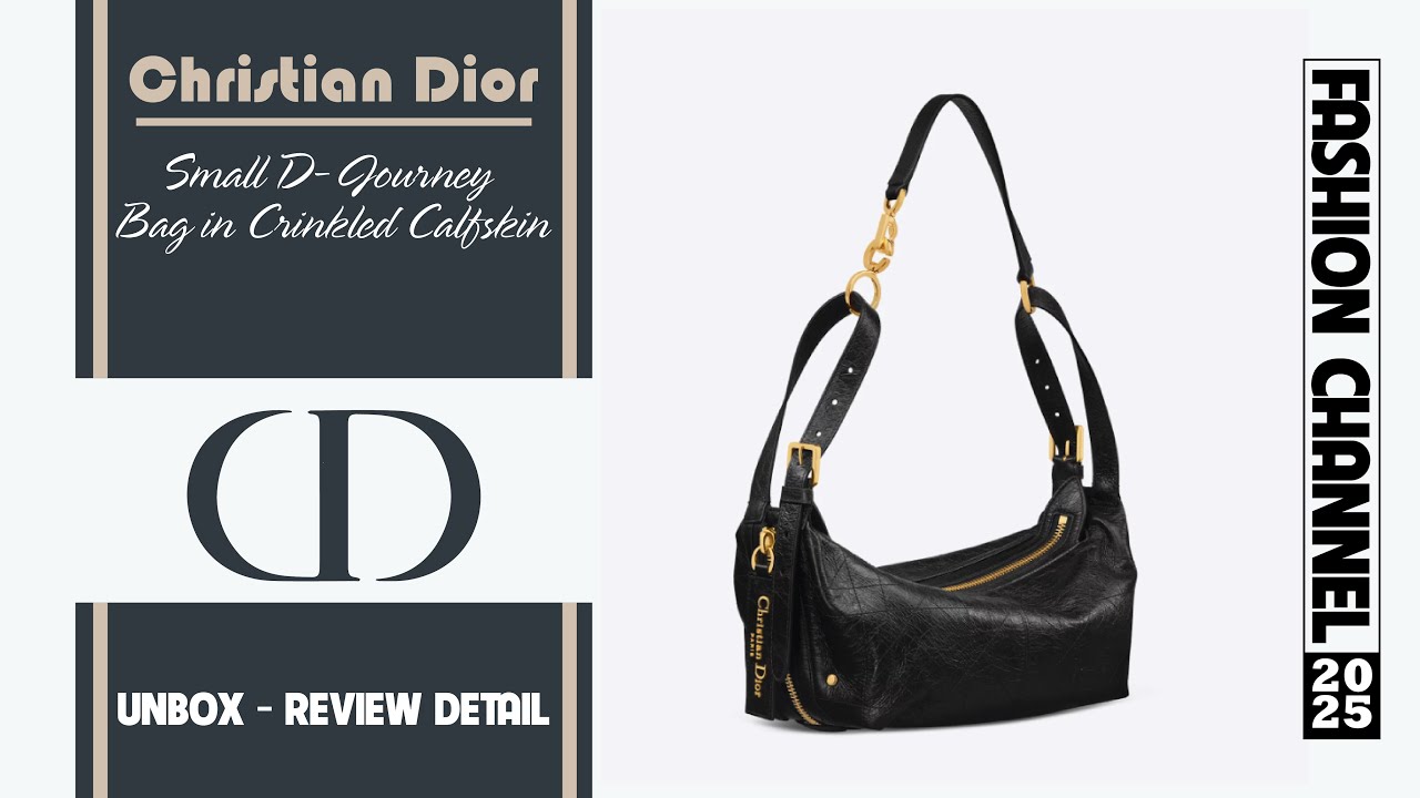 DIOR | Small D-Journey Bag in Crinkled Calfskin | Black Flat Macrocannage - Review I Unbox I Detail