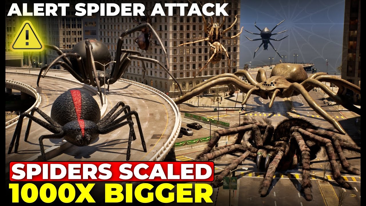 What If Spiders Were Scaled 1000 Times Bigger? | Imaginary Comparison Spiders 3D
