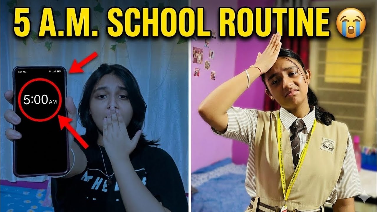 My 5AM School Routine | Class 10th CBSE Student 📖✨| #learnwithpriyanshi #vlog #studyhacks  #class10