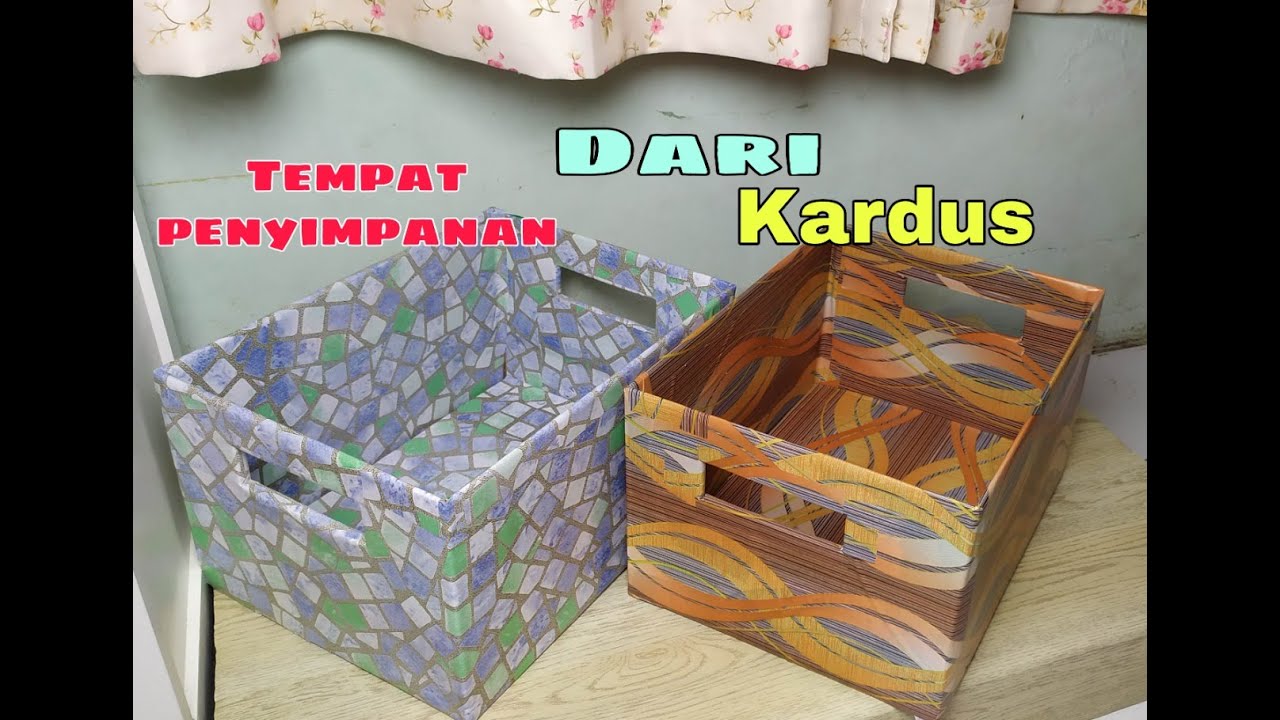 Membuat box dari kardus||membuat kotak penyimpanan barang||storage Box from cardboard