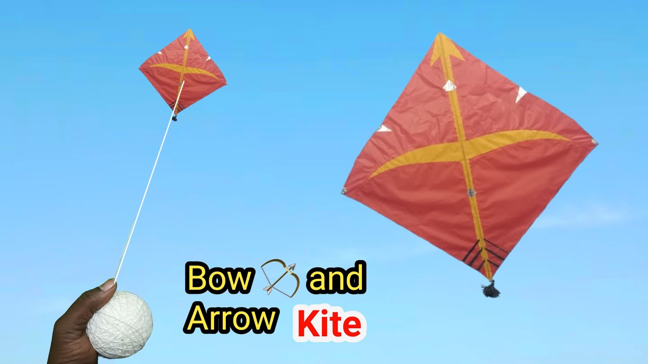 Beautiful Bow 🏹 and Arrow Design Kite Making And Flying Test // How To Make a Bana Kite