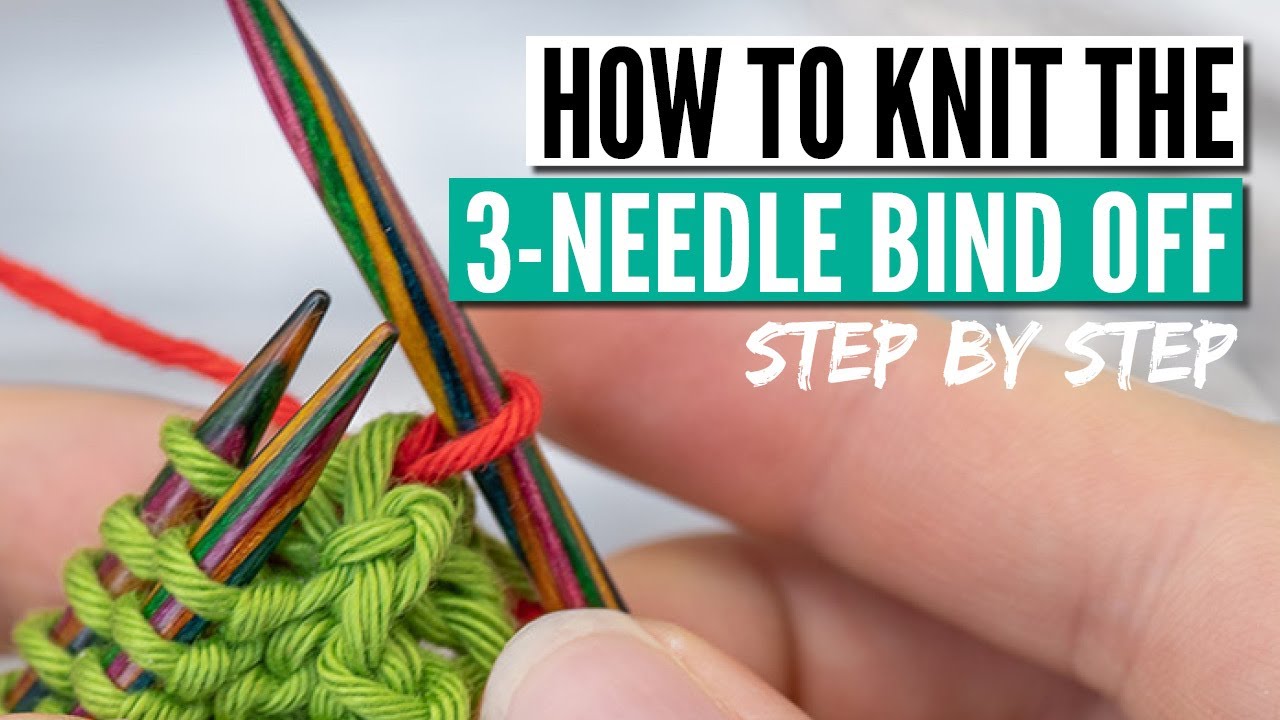 How to knit the 3 needle bind-off (continental) + how to use it for garter stitch or ribbings