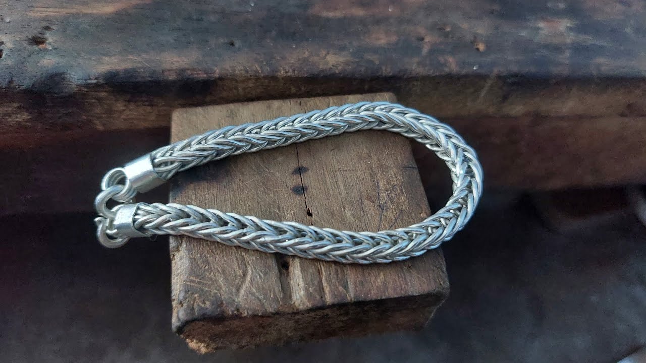 How to make silver string bracelet || Silver bracelet making