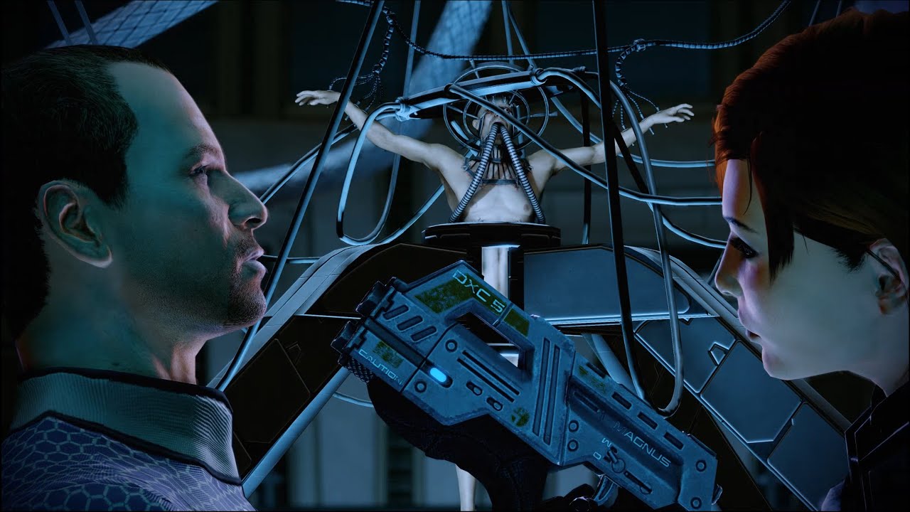 Mass Effect 2 LE - Paragon Shepard pistol whip Dr Archer