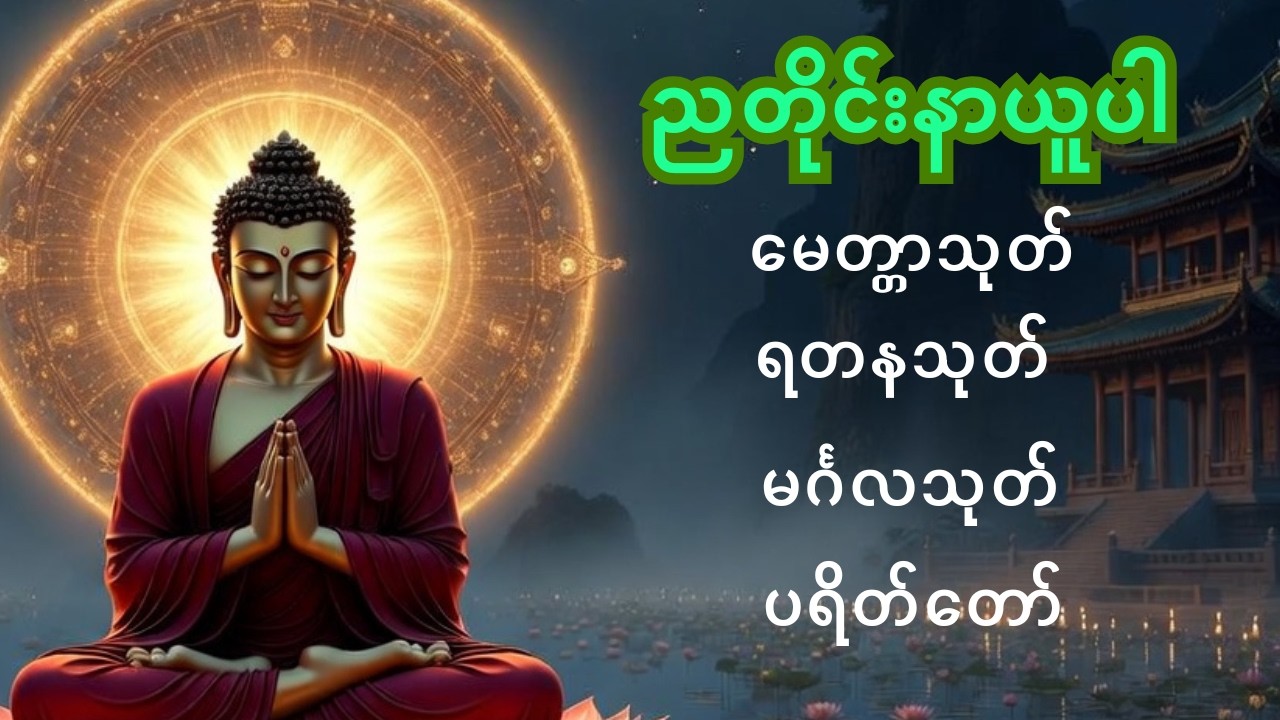 ☸️🙏 🌻ညတိုင်းဖွင့်ပါ မင်္ဂလသုတ်၊ မေတ္တာသုတ်၊ ရတနသုတ် ပရိတ်တော်