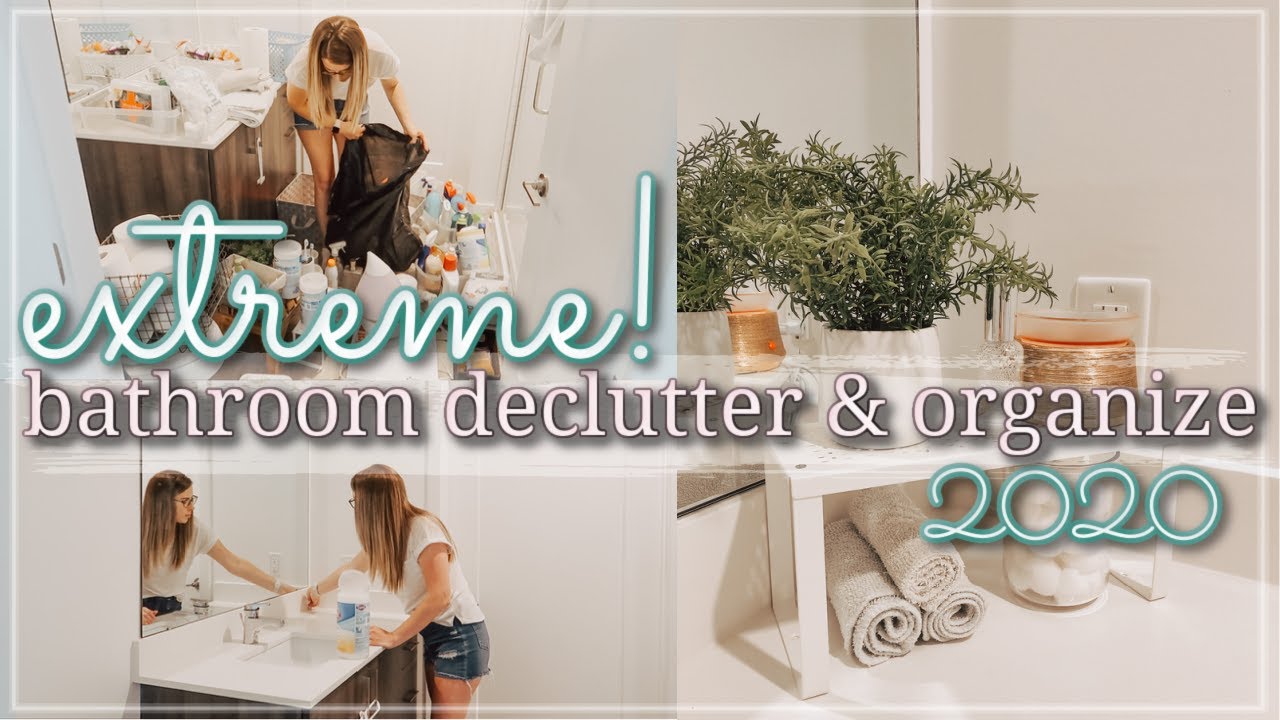 DEEP CLEAN & DECLUTTER 2020 / SMALL BATHROOM ORGANIZATION / KONMARI METHOD DECLUTTER & CLEAN WITH ME
