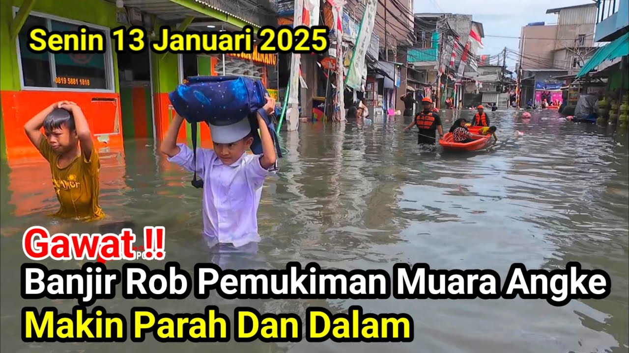 Gawat‼️Banjir Rob Pemukiman Muara Angke Makin Parah Dan Dalam