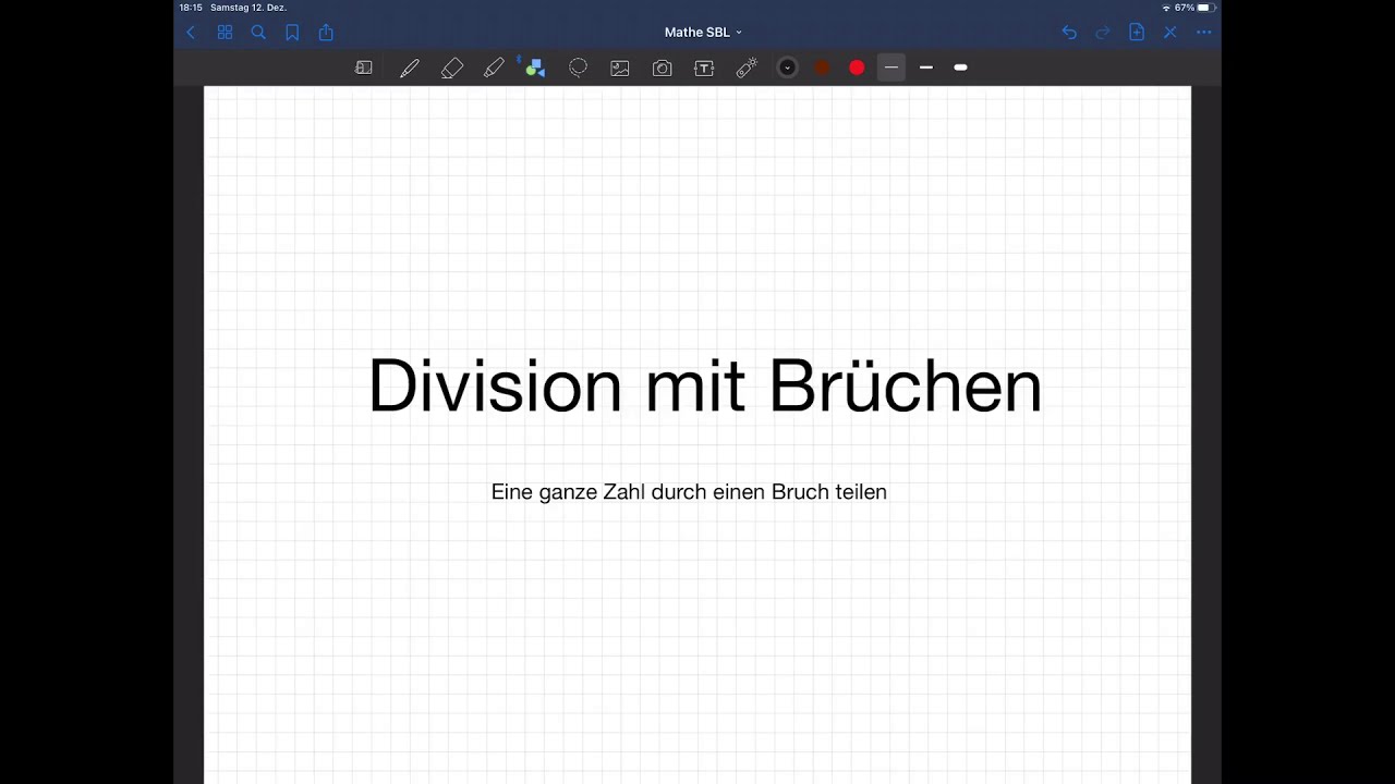 Division mit Brüchen am Modell