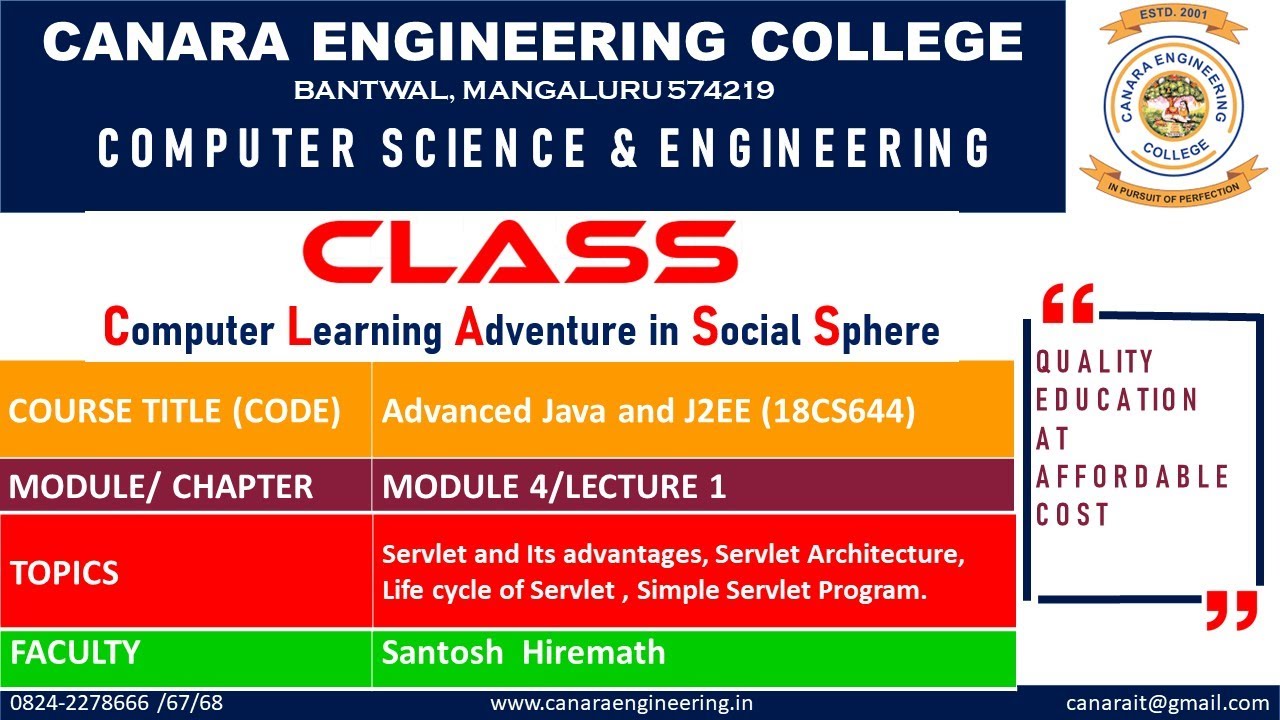 VTU Advanced java & J2EE (18CS644) [Servlet and JSP] (M4 L1)