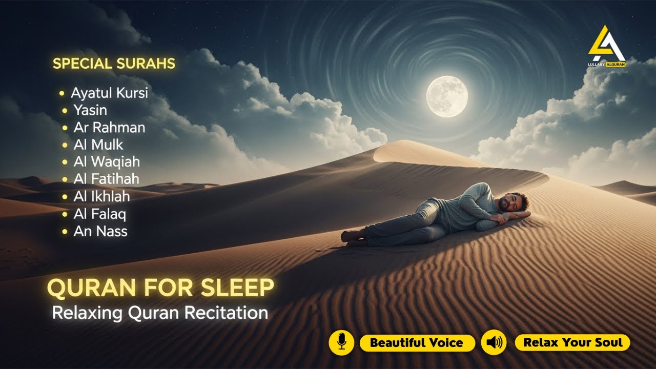 Very Calming Quran Recitation For Best Sleep | Al-Fatihah, Ayat Al-kursi, Yasin, Ar-rahman, AlMulk
