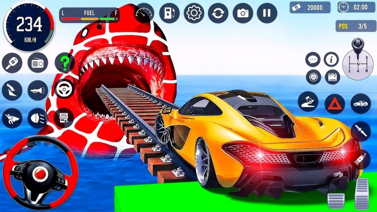 Impossible Multiple Car Stunt Game | Car Game Bus Game | Android Gameplay #impossiblecarstunt 