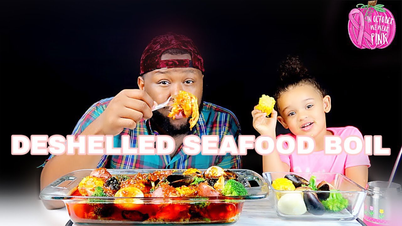 DESHELLED King Crab, Lobster Tail, Jumbo Shrimp Soaked In DIPPIN DASH BUTTER Sauce |MUKBANG