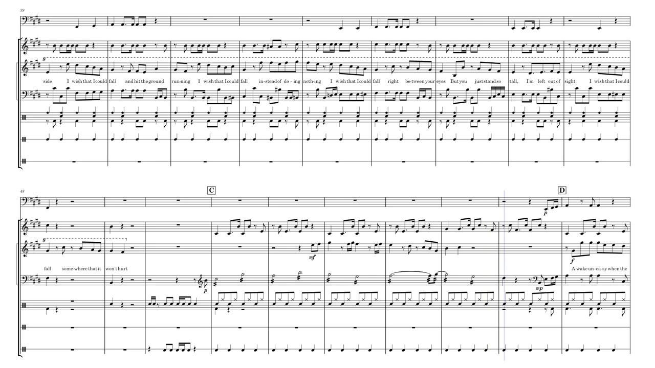 I Wish That I Could Fall – Jamie Paige | Percussion Ensemble Score