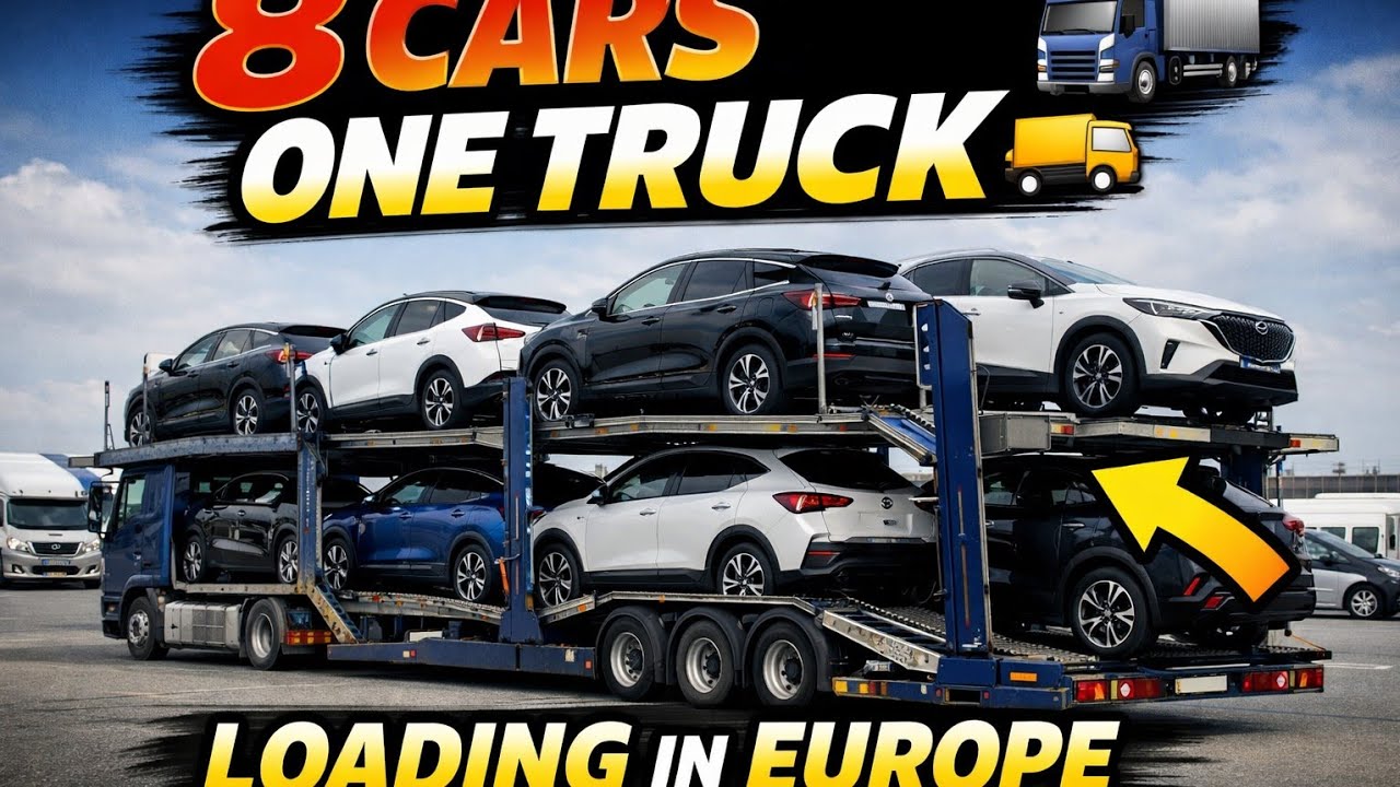 8 Nissan Qashqai Cars Loaded on Truck Carriers 🚛 | Europe Transport #eu__trucker_ #malayalam