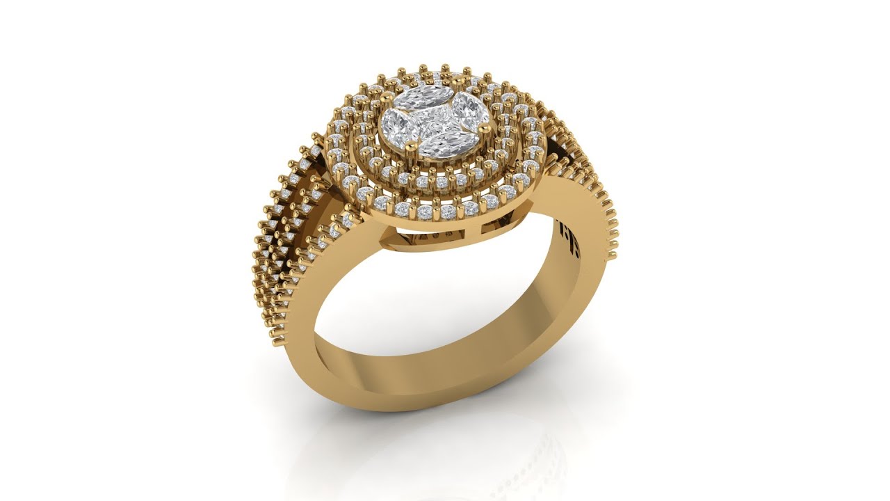 ||Making of Double Halo Engagement Ring in Matrix 9 ||Engagement Ring Tutorial ||Diamond Ring