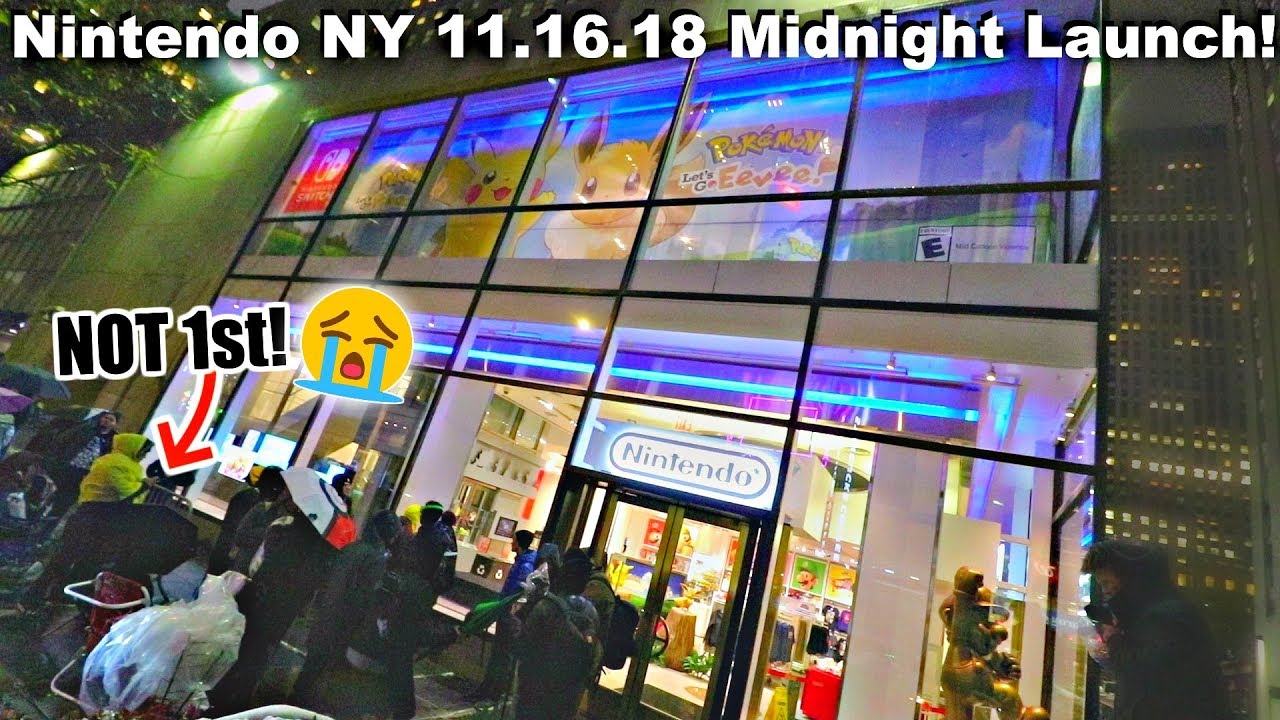 WAITED 15 HOURS for Pokemon Let's Go Pikachu & Eevee MIDNIGHT LAUNCH EVENT @ Nintendo NY 11.16.18