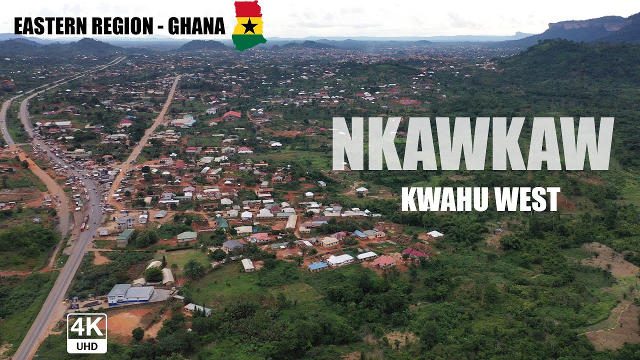 Nkawkaw Aerial view in the Kwahu West Eastern Region of Ghana - Part 1