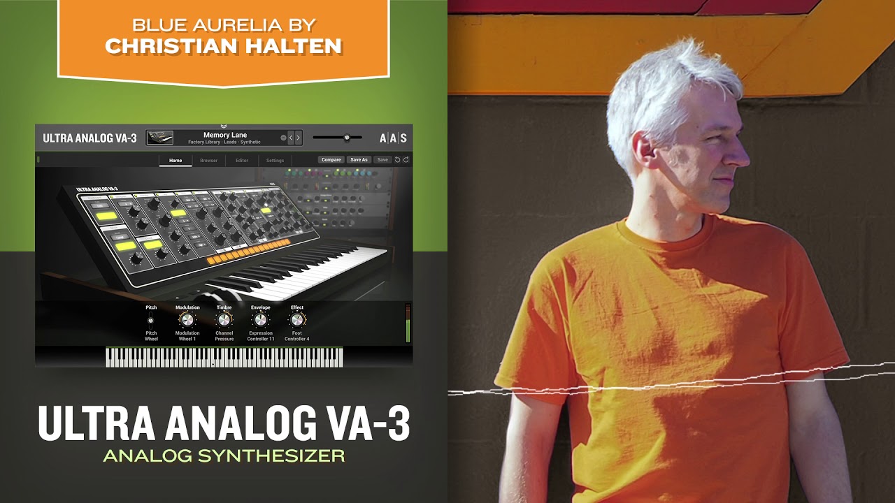 Blue Aurelia&mdash;Christian Halten demos Ultra Analog VA-3&mdash;analog synthesizer