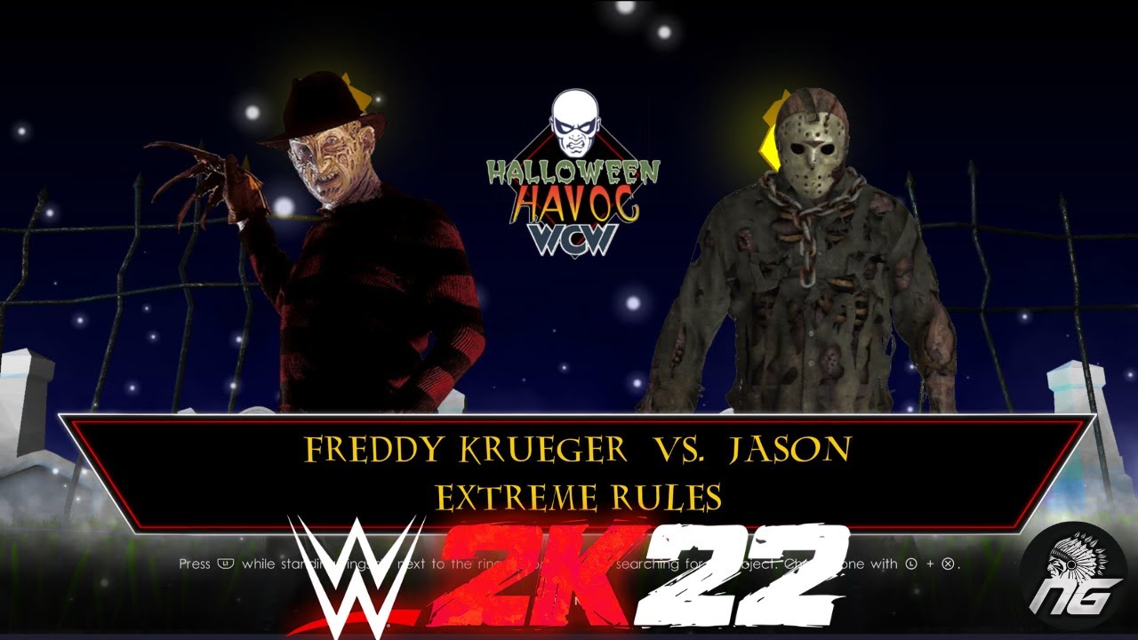 Freddy Krueger Vs Jason Voorhees FRIDAY THE 13TH REMATCH WWE 2K22 Gameplay 4K 60FPS