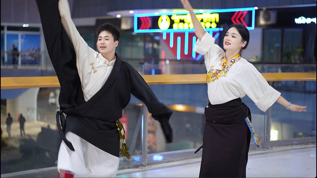 Очень красивая тибетская песня, тибетский танец 