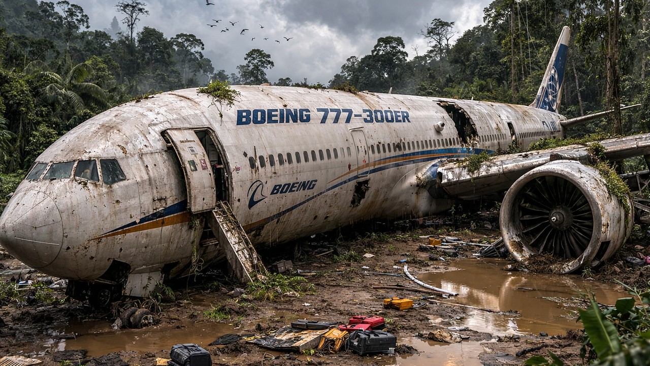 Abandoned ✈️ Boeing 777-300ER Found in Muddy Jungle — Extreme ASMR Restoration to Brand New