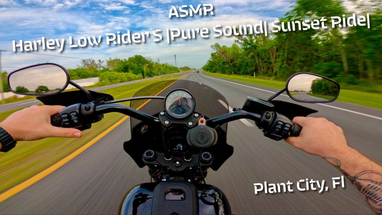 ASMR Harley Davidson Low Rider S Pure [RAW] Sound- Sunset Ride| |5K|