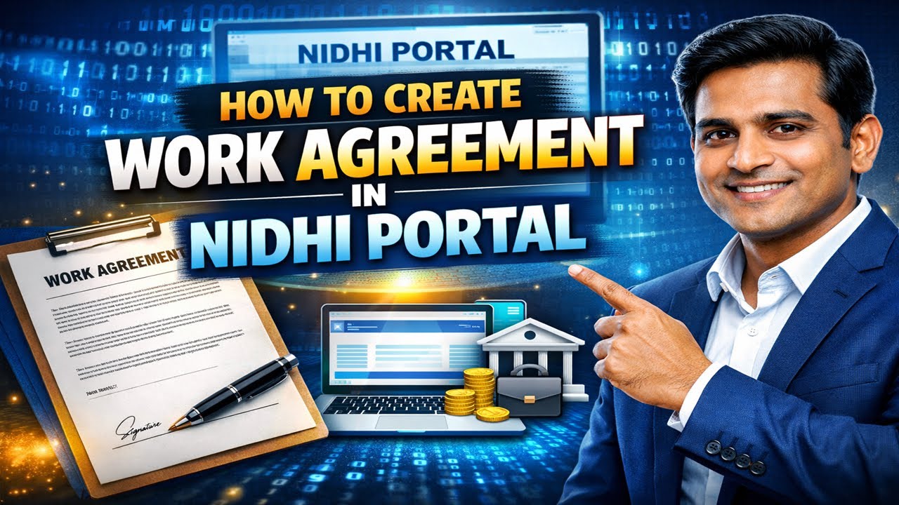 How to create work Agreement in NIDHI portal #nidhi #cfms #apgovt #apgovernment #apgov
