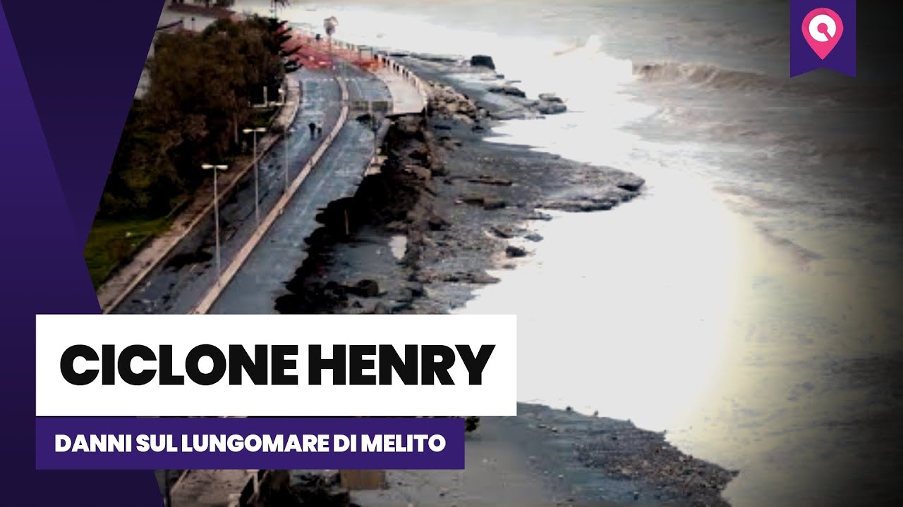 Ciclone Henry: I danni sul lungomare di Melito di Porto Salvo
