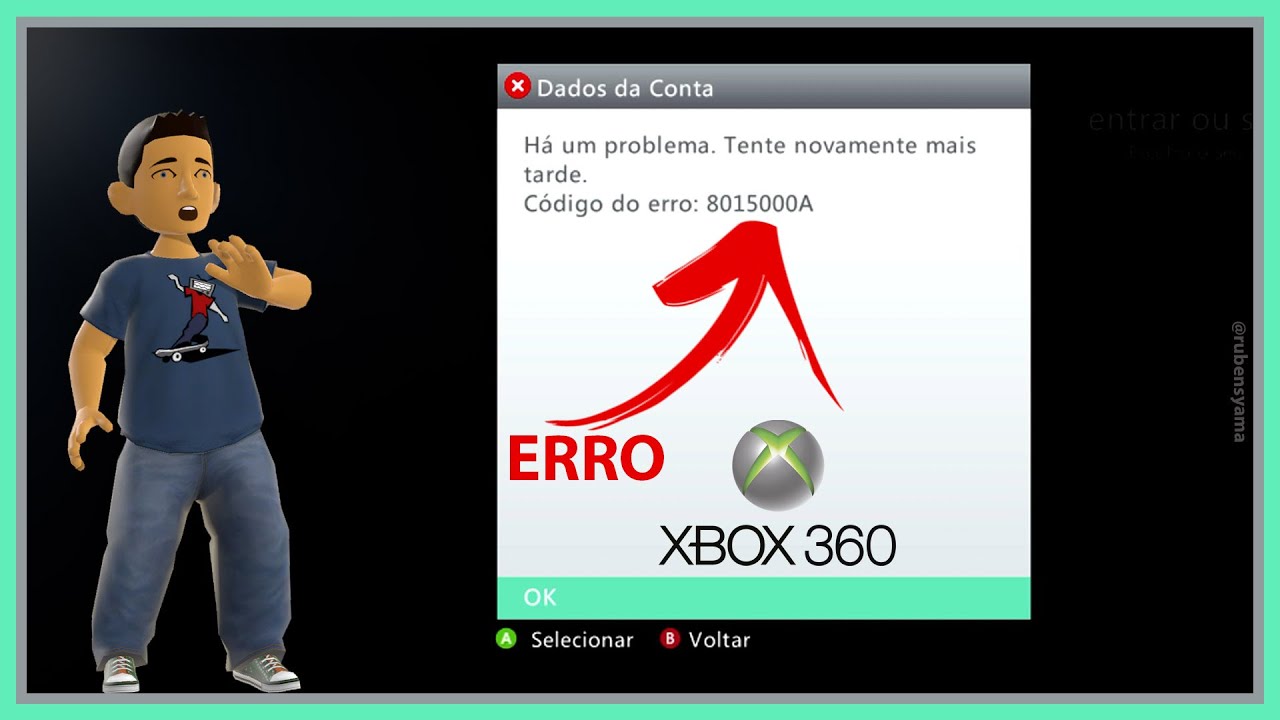 NAO DE NOVO NAO - XBOX 360 ERRO 8015000A - AO TENTAR ENTRAR NO PERFIL