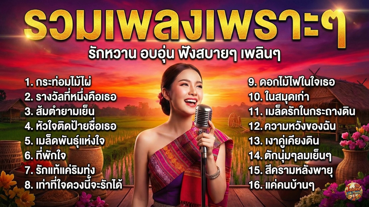 รวมเพลงลูกทุ่ง ฟังสบาย หวานซึ้งกินใจ เปิดฟังต่อเนื่องเพลินๆ [2026]
