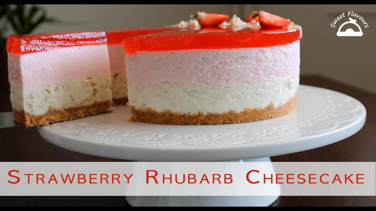 No Bake Strawberry Rhubarb Cheesecake Recipe