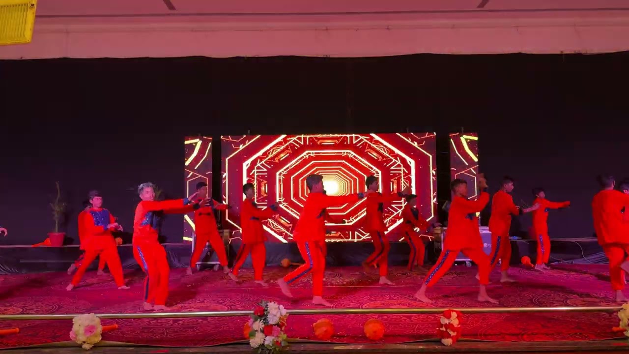 With the echoes of Jai Bajrangbali performance by class 9th boys