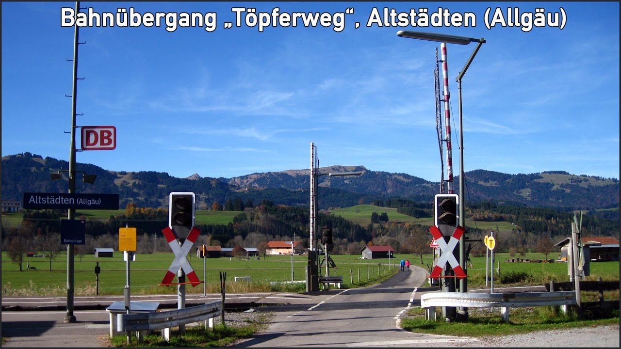 Bahnübergang "Töpferweg", Altstädten (Allgäu) ++ BÜS72 und Kaiserwetter