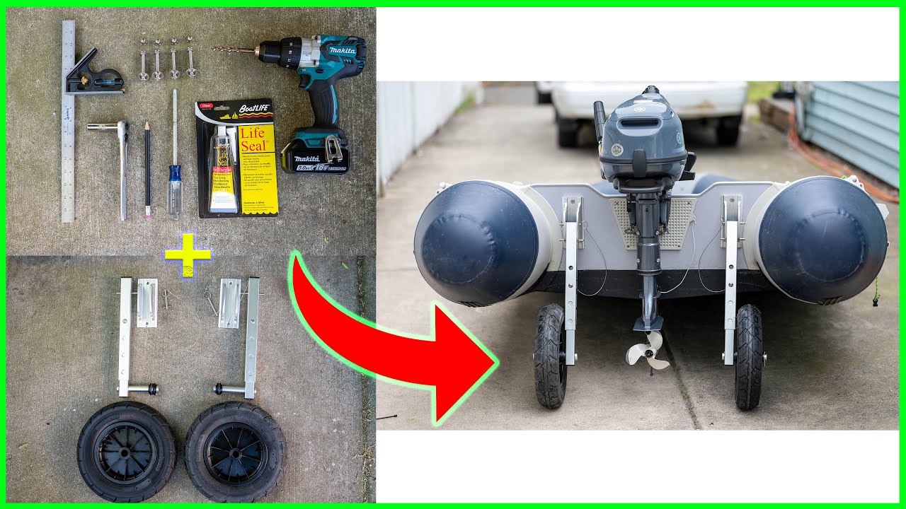 How to install launching wheels for inflatable boat.