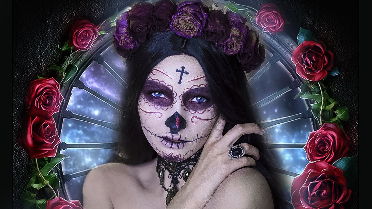 Санта Муэртэ макияж на Хеллоуин - #TANYAMAKEUP - SUGAR SKULL MAKEUP HALLOWEEN