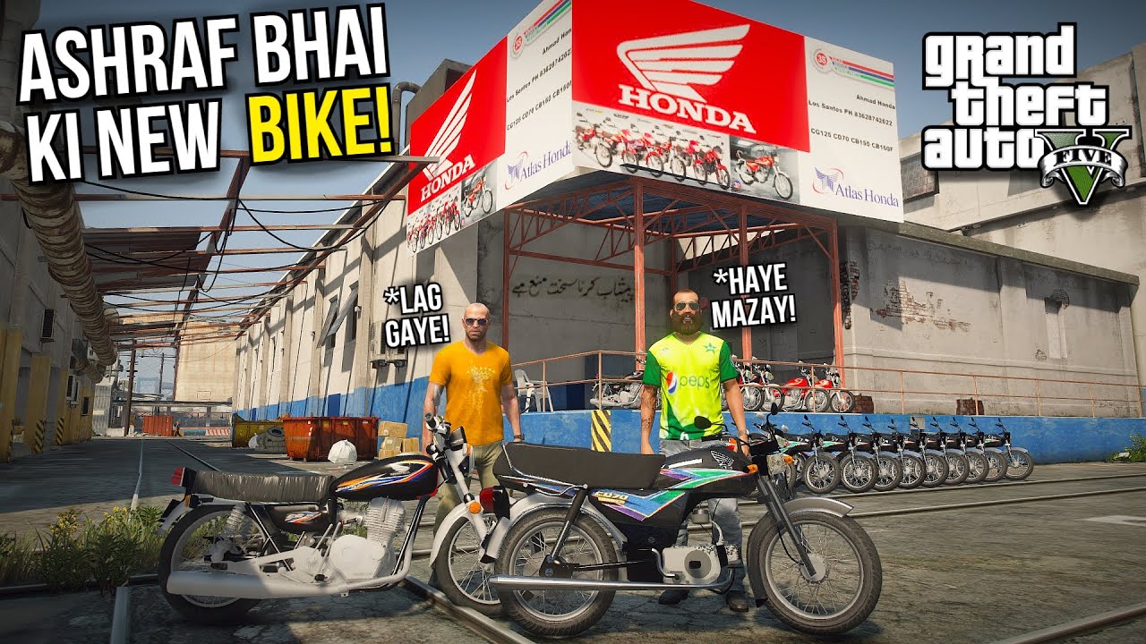 ASHRAF BHAI KI NEW 'HONDA CD70' BIKE! | GTA 5 MODS PAKISTAN