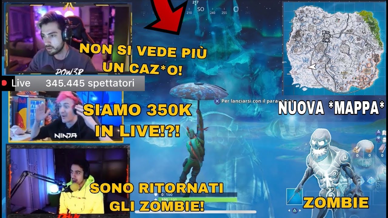 STREAMER REAGISCONO ALL'EVENTO DI FORTNITE! *RE DI GHIACCIO* NUOVA MAPPA INNEVATA!